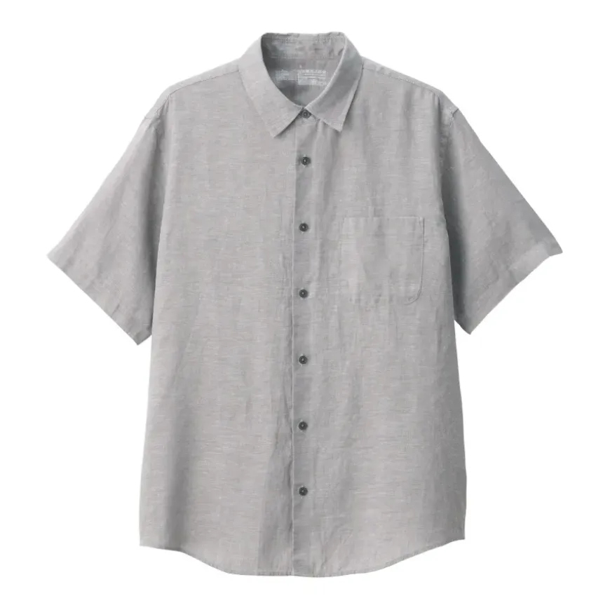 Men's Washed Linen Short Sleeve Shirt