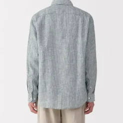 Men's Washed Linen Striped Shirt