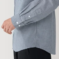 Men's Washed Oxford Button Down Long Sleeve Patterned Shirt