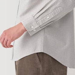 Men's Washed Oxford Button Down Long Sleeve Patterned Shirt