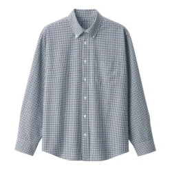 Men's Washed Oxford Button Down Long Sleeve Patterned Shirt