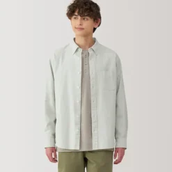 Men's Washed Oxford Button Down Long Sleeve Shirt