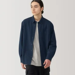 Men's Washed Oxford Button Down Long Sleeve Shirt