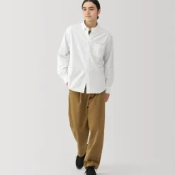 Men's Washed Oxford Button Down Long Sleeve Shirt