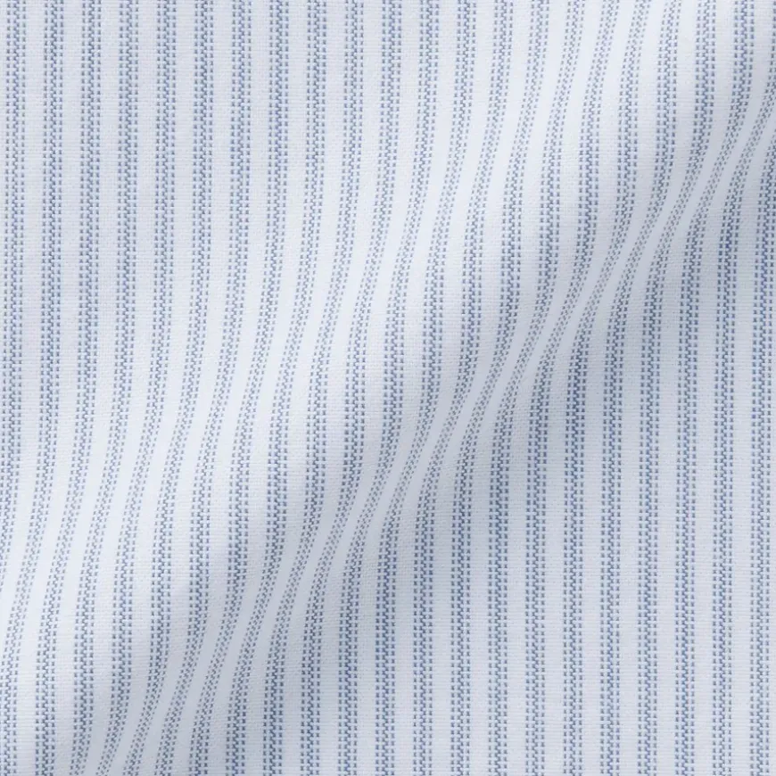 Men's Washed Oxford Button Down Short Sleeve Striped Shirt