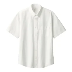 Men's Washed Oxford Button Down Short Sleeve Shirt