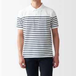 Men's Washed Pique Polo Shirt Stripe