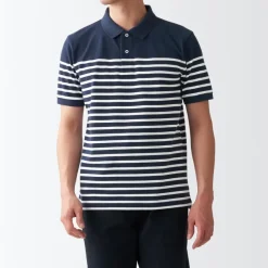 Men's Washed Pique Polo Shirt Stripe