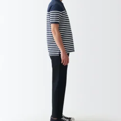 Men's Washed Pique Polo Shirt Stripe