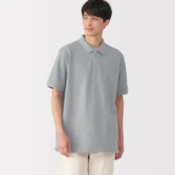 Men's Washed Pique Short Sleeve Polo Shirt