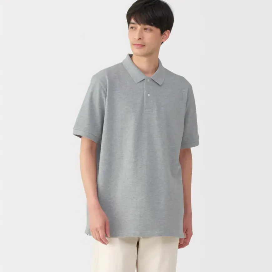 Men's Washed Pique Short Sleeve Polo Shirt