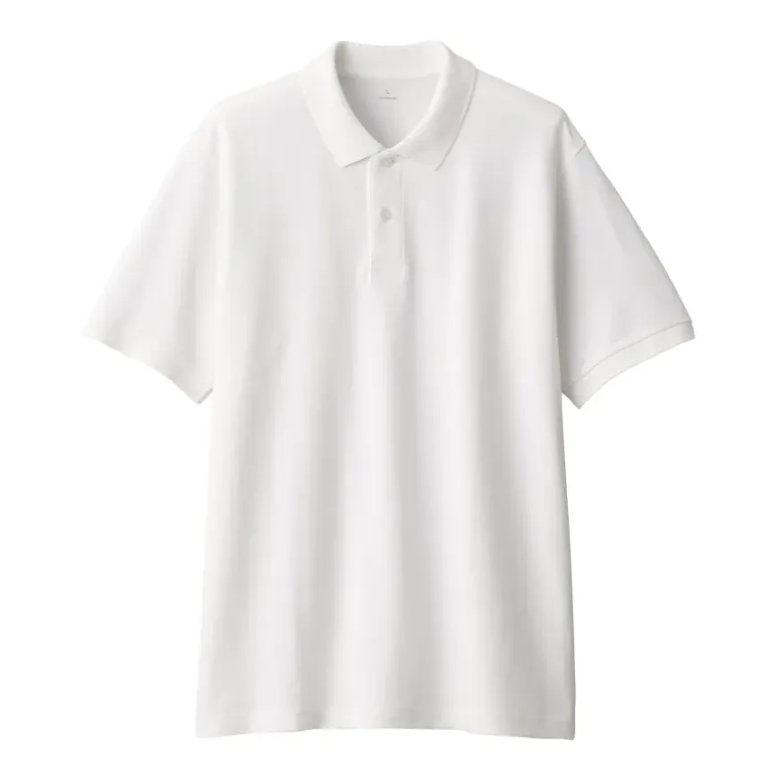 Men's Washed Pique Short Sleeve Polo Shirt