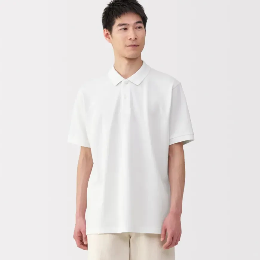 Men's Washed Pique Short Sleeve Polo Shirt