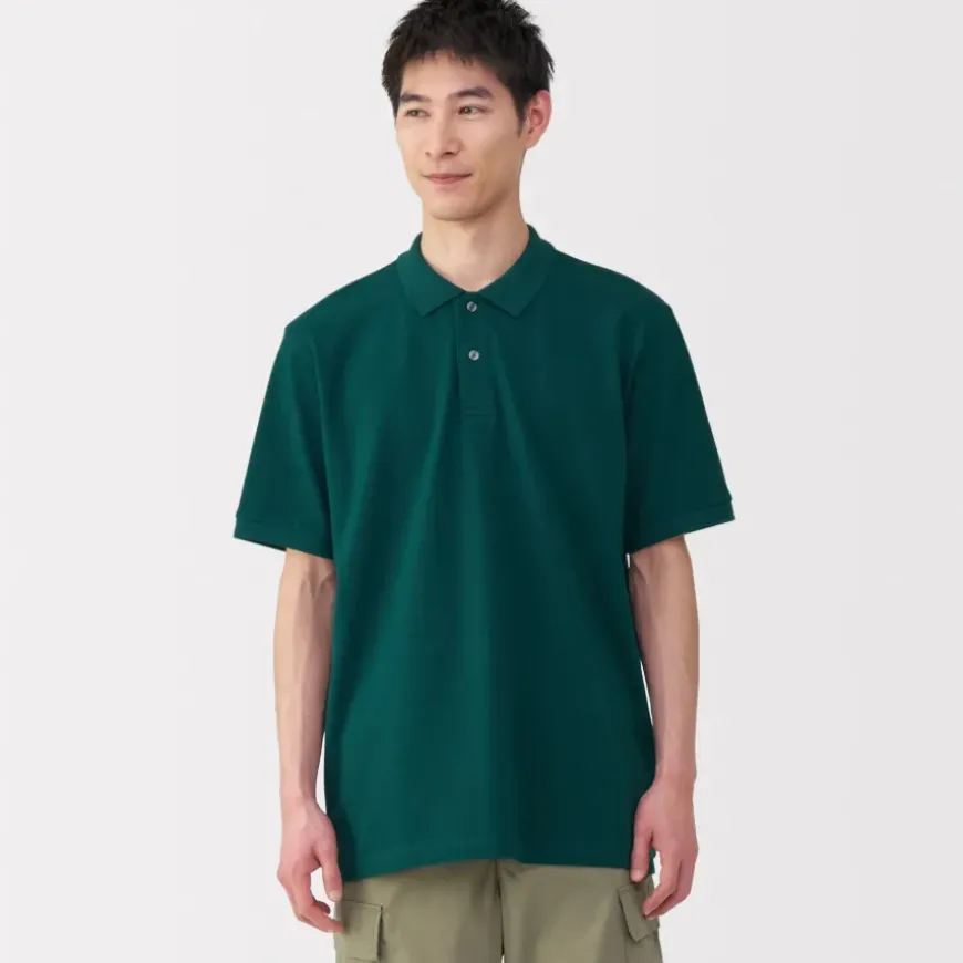 Men's Washed Pique Short Sleeve Polo Shirt