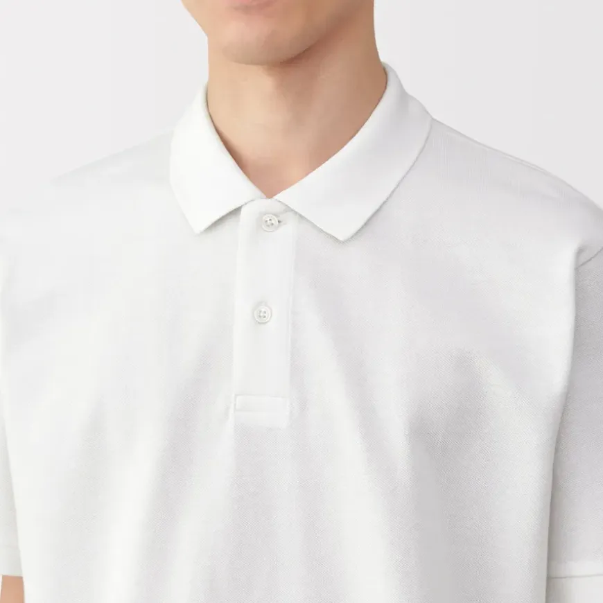 Men's Washed Pique Short Sleeve Polo Shirt