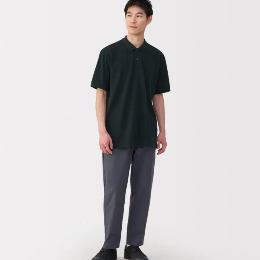 Men's Washed Pique Short Sleeve Polo Shirt