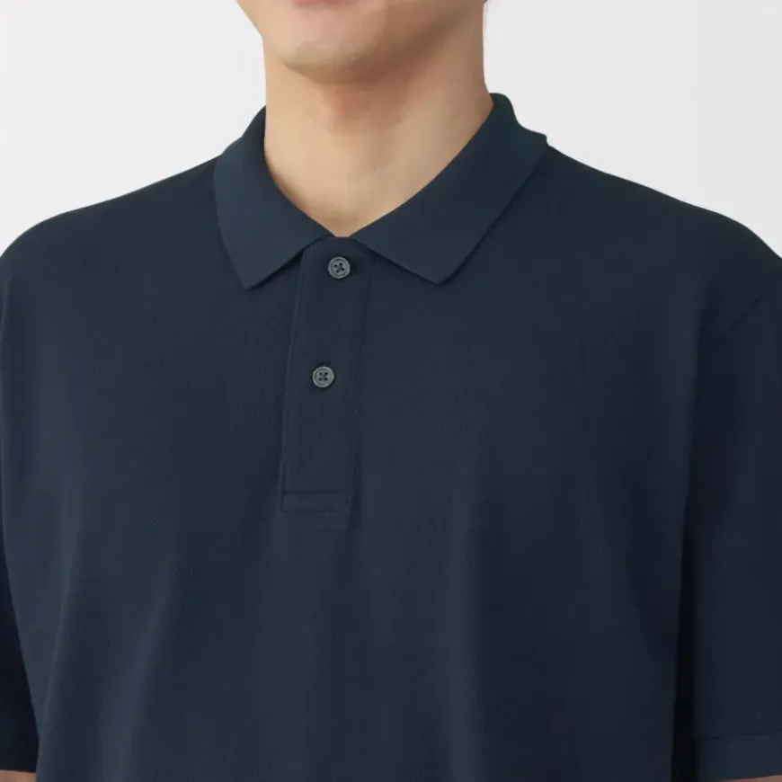 Men's Washed Pique Short Sleeve Polo Shirt