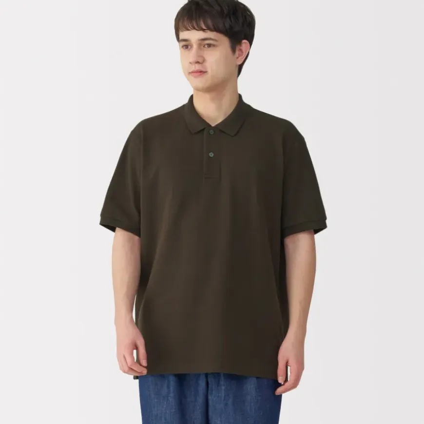 Men's Washed Pique Short Sleeve Polo Shirt