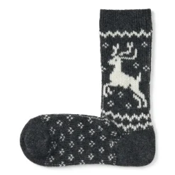Right Angle Loose Top Reindeer Pattern Socks