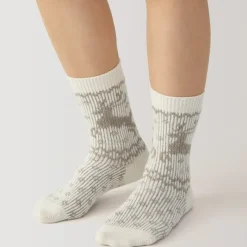 Right Angle Loose Top Reindeer Pattern Socks