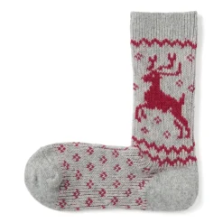 Right Angle Loose Top Reindeer Pattern Socks