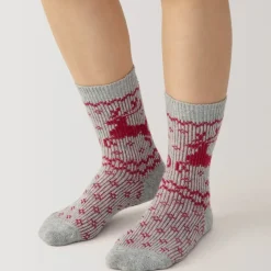 Right Angle Loose Top Reindeer Pattern Socks