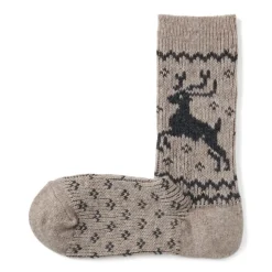 Right Angle Loose Top Reindeer Pattern Socks