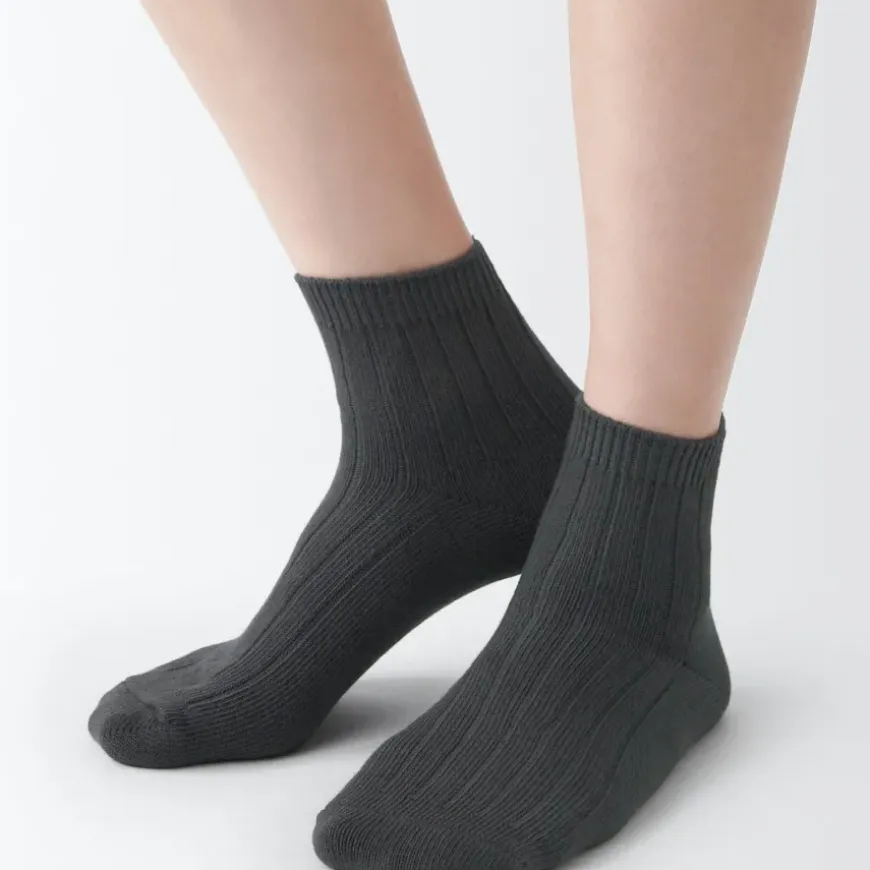 Right Angle Loose Top Ribbed Short Socks