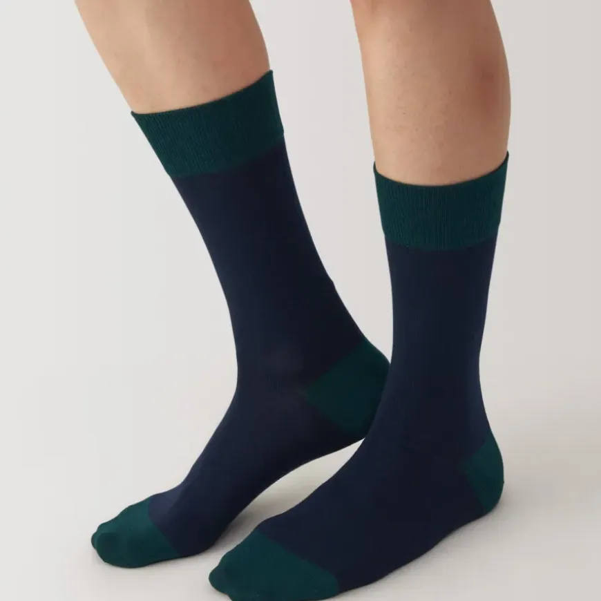 Right Angle Lustrous Wool Mix Thin Socks