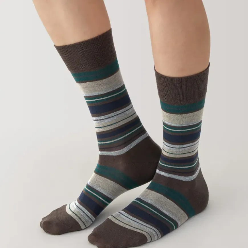 Right Angle Lustrous Wool Mix Thin Socks