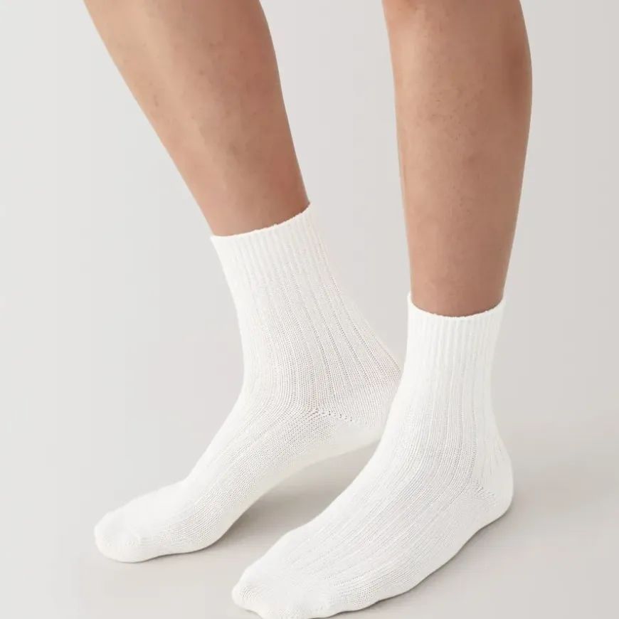 Right Angle Ribbed Thick Short Socks