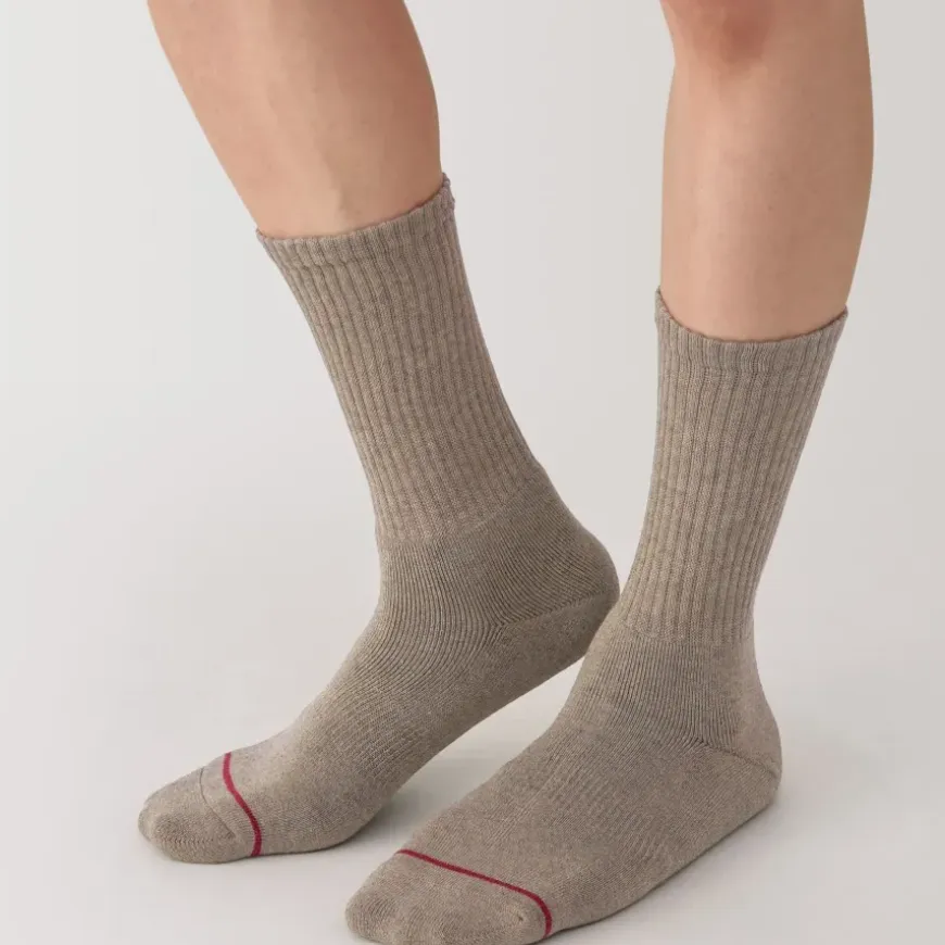 Right Angle Warm Cotton Blend Thick Crew Socks