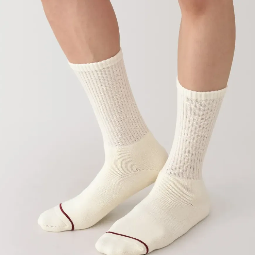 Right Angle Warm Cotton Blend Thick Crew Socks