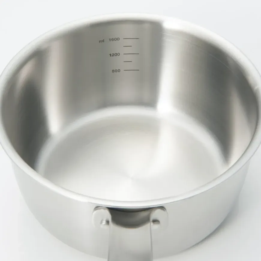 Stainless Aluminium 3-Layer Steel Saucepan 2.1 Qt