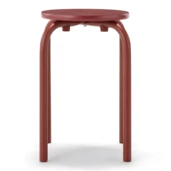 Steel Pipe Stacking Stool - Burgundy