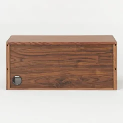 SUS Shelving Unit Box with Glass Door - Walnut