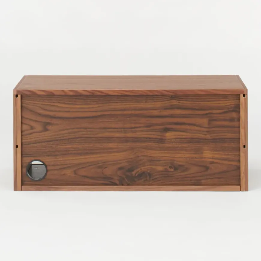 SUS Shelving Unit Box with Glass Door - Walnut