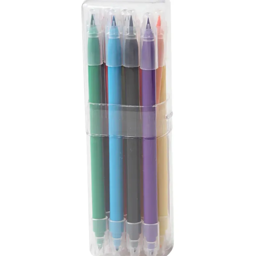 Water Ink Double Ended Pen 10 Pieces Set