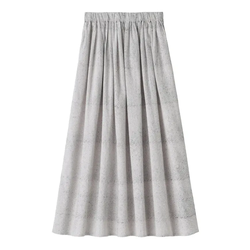 Women's Block Print Gather Maxi-Skirt