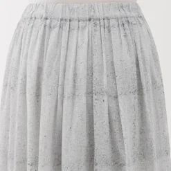 Women's Block Print Gather Maxi-Skirt