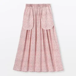 Women's Block Print Gather Maxi-Skirt