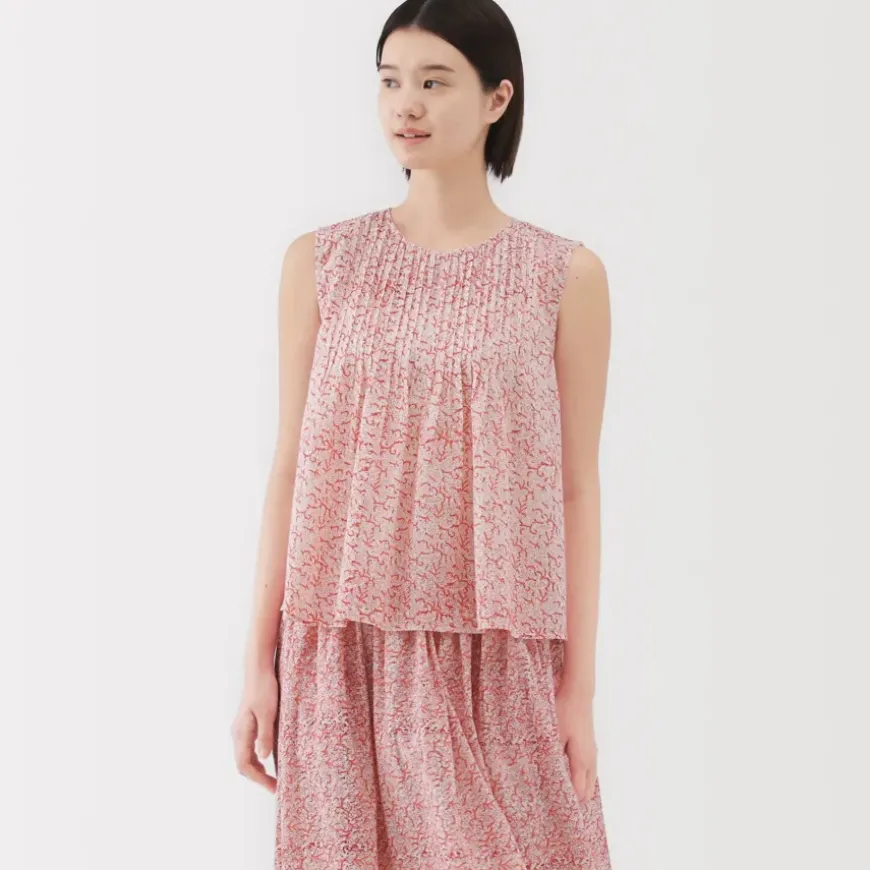 Women's Block Print Sleeveless Blouse