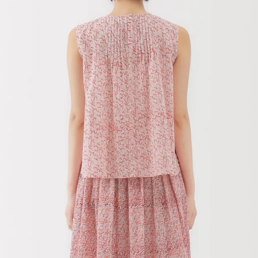 Women's Block Print Sleeveless Blouse