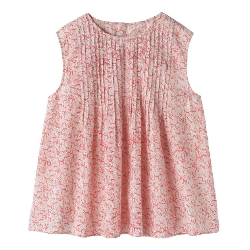 Women's Block Print Sleeveless Blouse