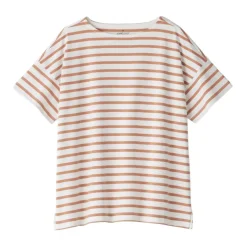 Women's Boat Neck Short Sleeve Striped T-Shirt