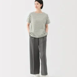 Women's Boat Neck Short Sleeve Striped T-Shirt
