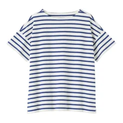 Women's Boat Neck Short Sleeve Striped T-Shirt