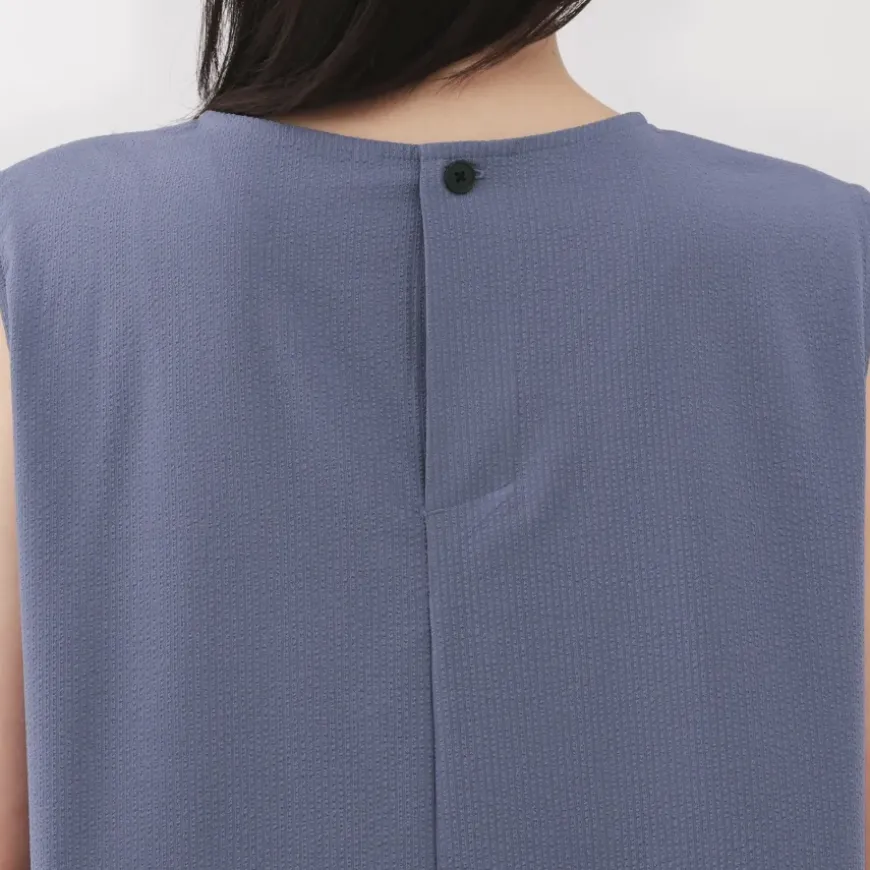 Women's Breathable Seersucker Sleeveless Dress