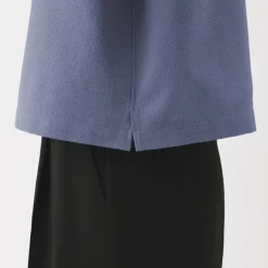 Women's Breathable Seersucker Open Collar Short Sleeve Shirt