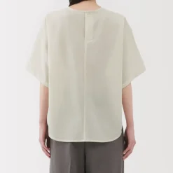 Women's Breathable Seersucker Short Sleeve Blouse